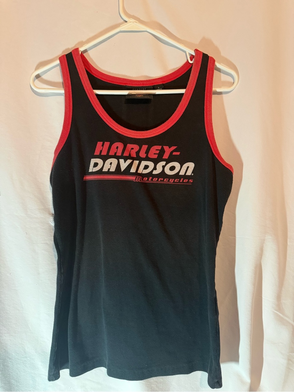Harley Davidson Genuine MotorClothes Y2K Racing Tank Top Black Red Women’s L